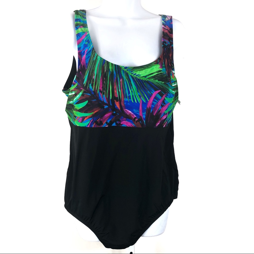 Bleu ice leaves design 1 piece swimsuit size 24